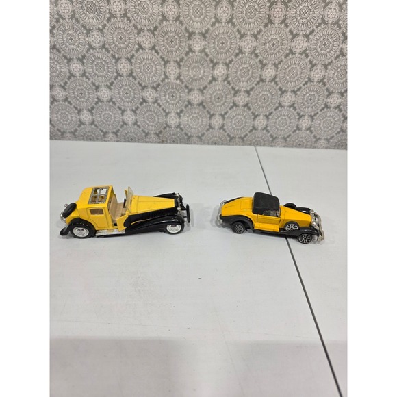 Other - Vintage Yellow Black Toy Cars Replica Antique Vehicle Collectible Die Cast Metal